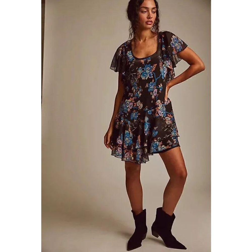 Free people  Love To Love Mini Dress s Women's Casual Floral Printed xs